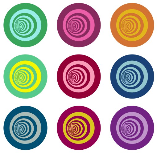 Multiple vortex with concentric stripes in differe vector image