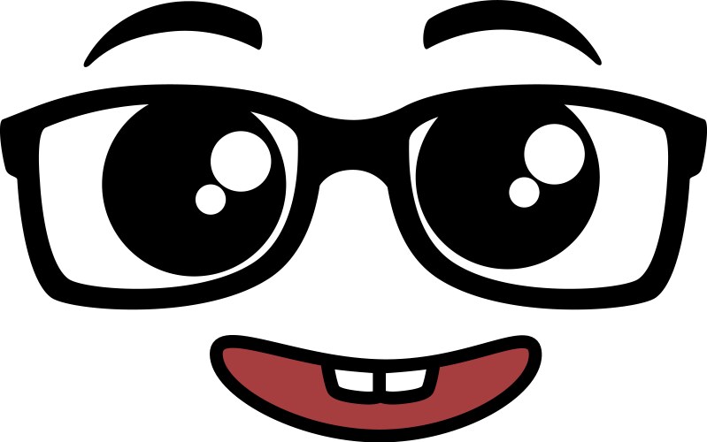 Nerd emoji face icon vector image