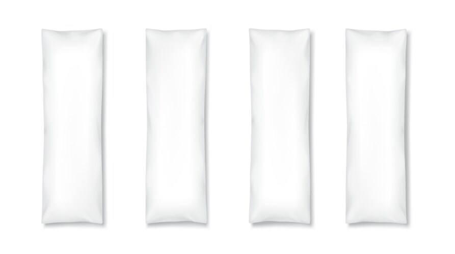 Rectangle mockup pillows realistic set Vector Image