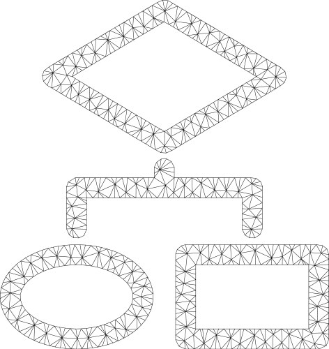 Algorithm polygonal frame mesh vector image