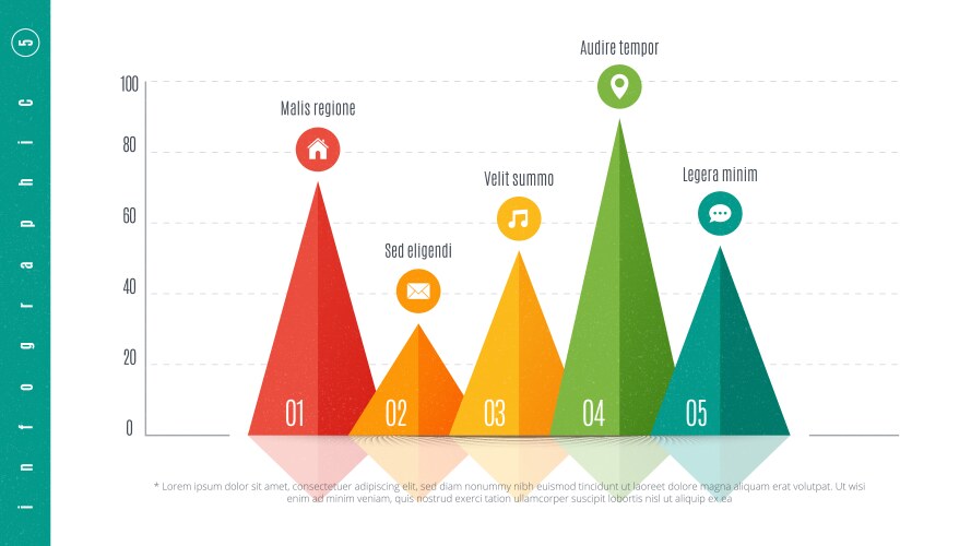 Textured infographic bar chart template with 4 vector image