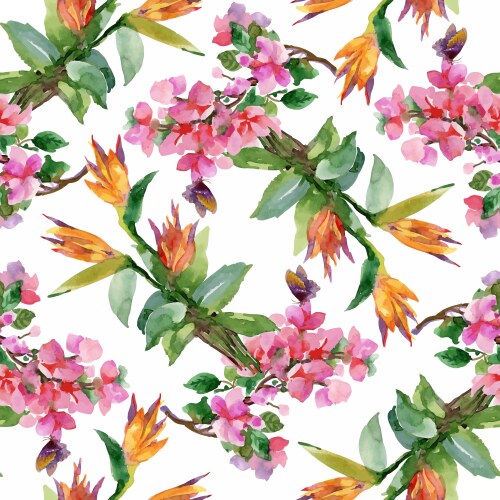 Watercolor Floral Pattern Vector Image