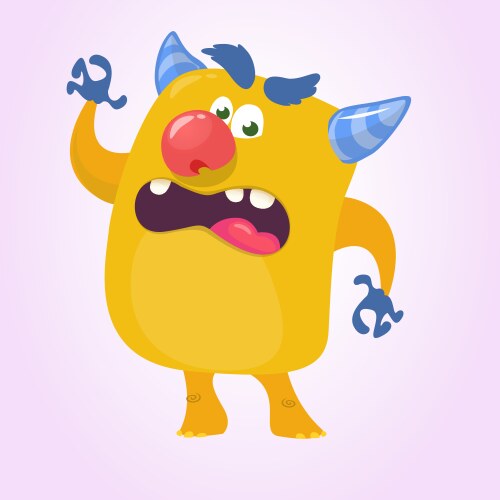 Cartoon scary monster with big mouth Vector Image