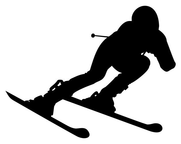 Silhouette an athlete skier Vector Image