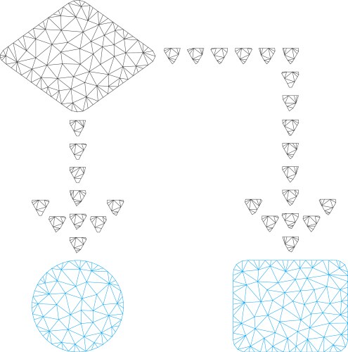 Algorithm flowchart polygonal frame mesh vector image