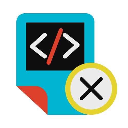 Coding script file delete symbol glyph icon vektorbild