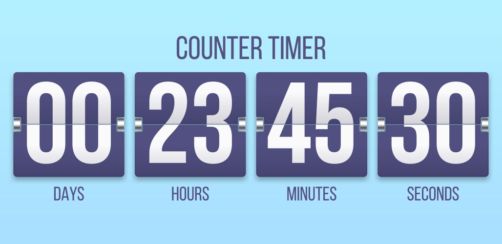 Flip clock timer countdown counter days counting vektorbild