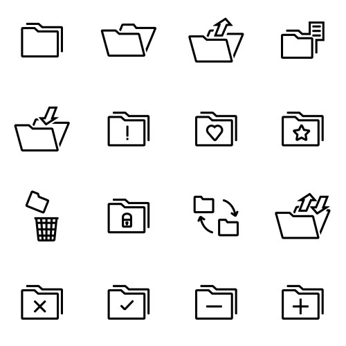 Book thin line icons Royalty Free Vector Image