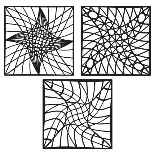 Web line square twisted grid icon abstract net vector image