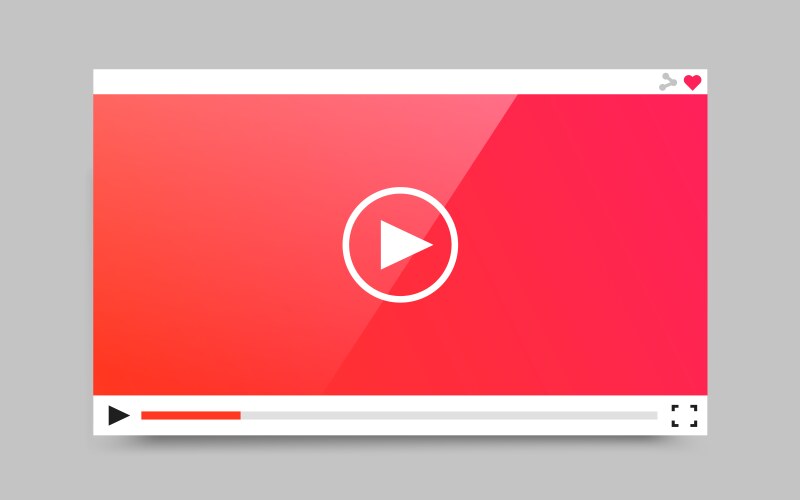 Flat video player template for web and mobile apps vektorbild