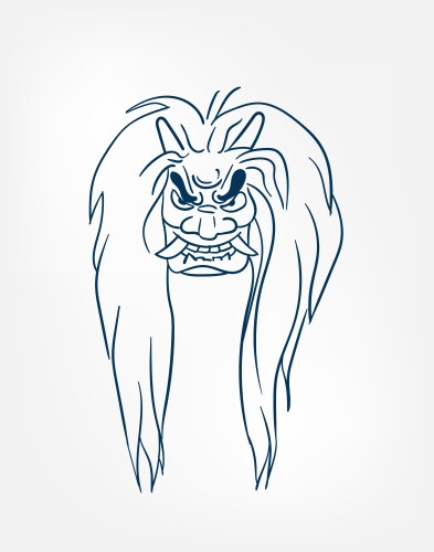 Demon oni samurai sketch japanese design isolated Vector Image