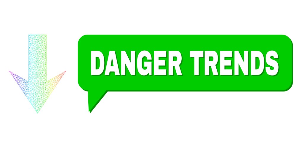 Spectrum net gradient arrow down icon and danger vector image