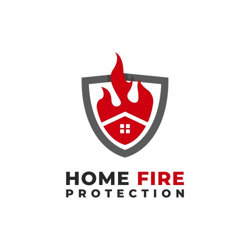 Home fire protection logo vector image