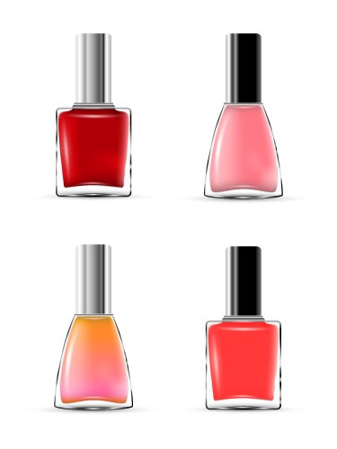 image nail polish various colors vector