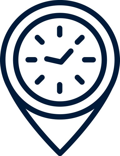 Time clock location pointer linear design vector image
