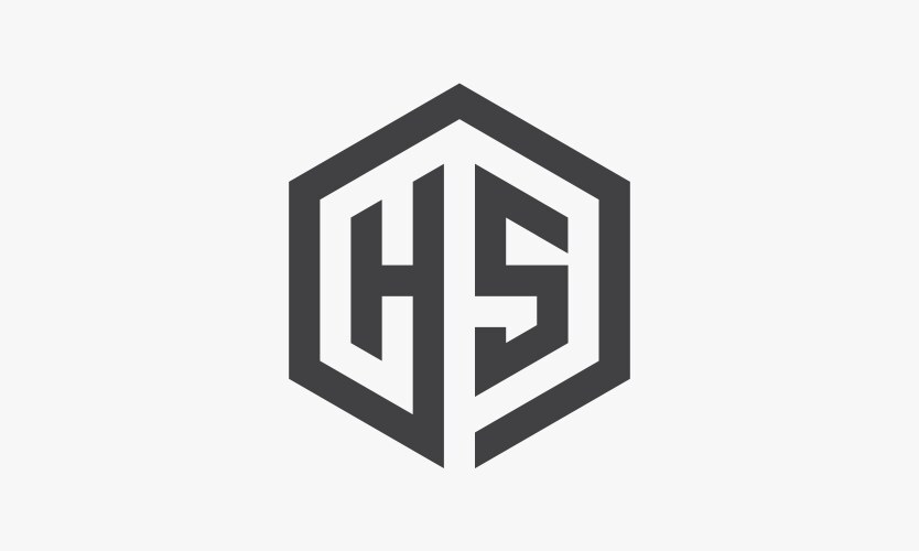 Hs hexagon letter logo isolated on white Vector Image