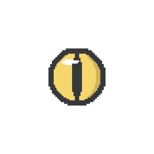 Pixel reptile eye icon art element for 8 vector image