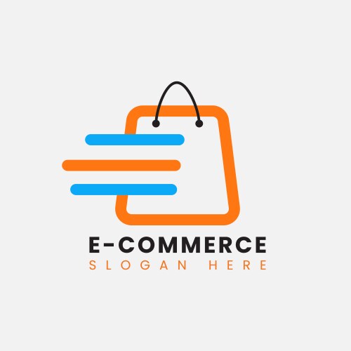 Modern ecommerce online shop store logo design Vector Image