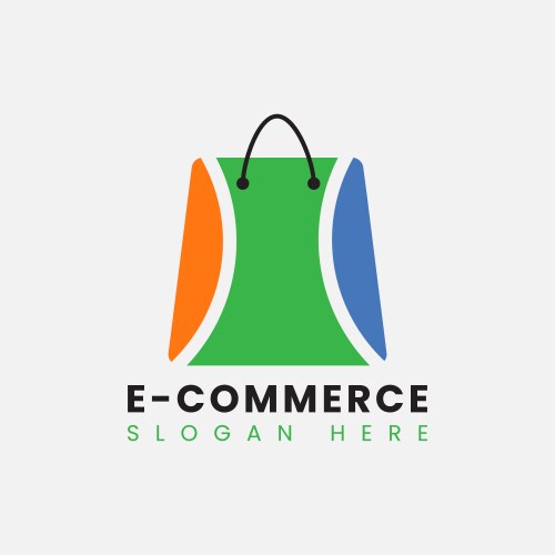 Modern ecommerce online shop store logo design Vector Image