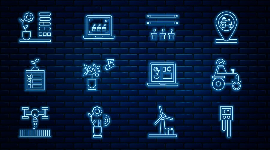 Set line temperature and humidity sensor wireless vector image
