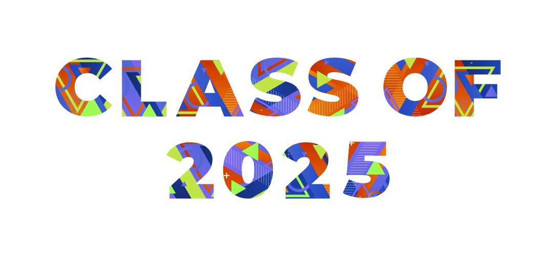Class of 2025 Retro Word Art Vector Image