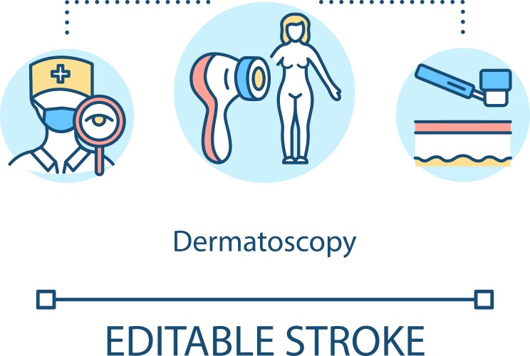 Dermatology skin test cosmetic label stamp icon Vector Image