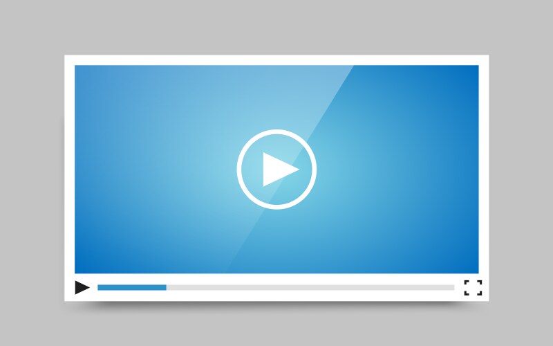 Flat video player template for web and mobile apps vector image