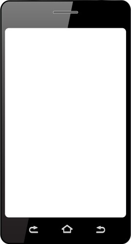 Realistic smartphone with white touch screen vector image