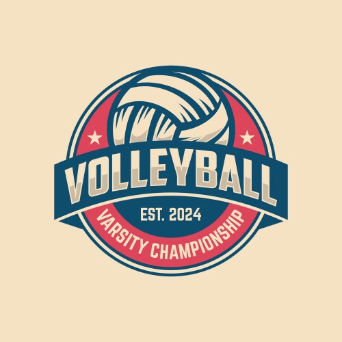 Volleyball Championship Emblem Vector Image