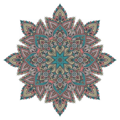 mandala pattern of henna floral elements vector image