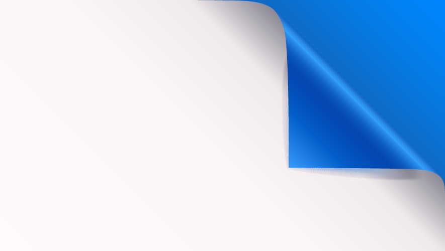 Page curl with shadow on blank sheet of paper vector image