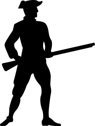 Revolutionary War Soldier Silhouette Vector Image