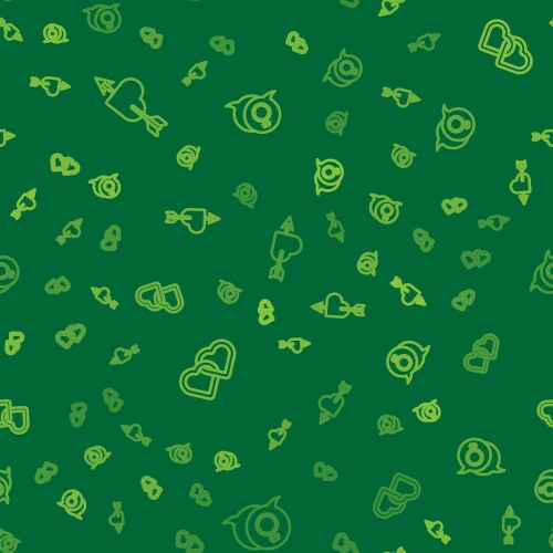 Set line amour with heart and arrow two linked vector image