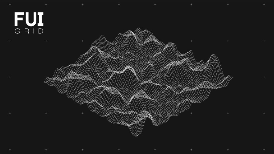 Fui gui 3d landscape scan grid abstract vector image