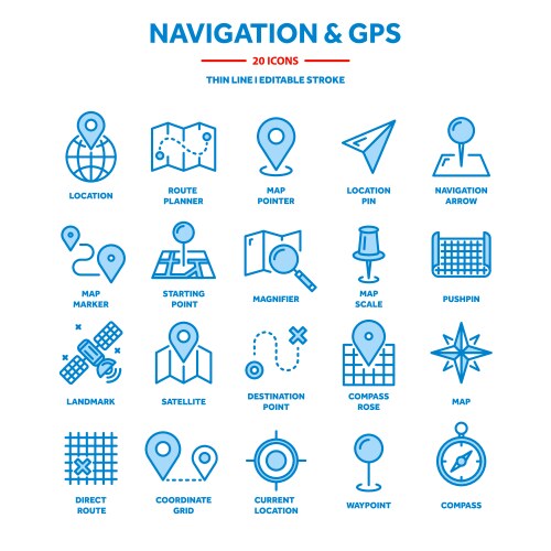 Map and navigation gps coordinates location vector image