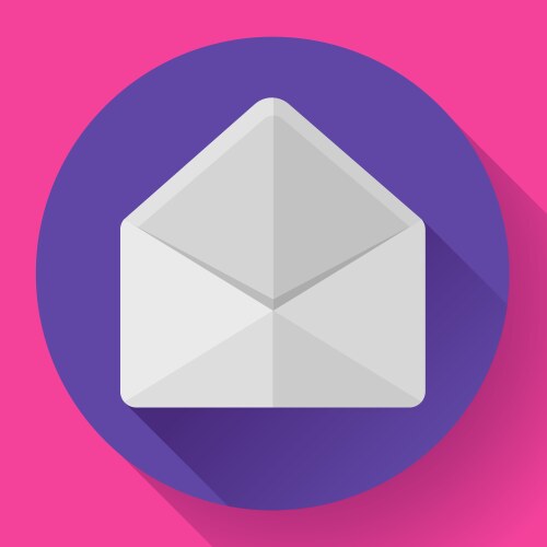 Open envelope mail icon new letter message vector image