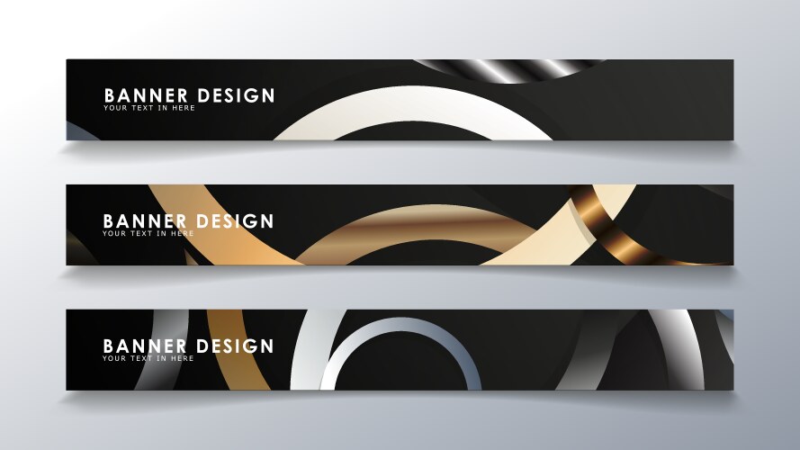 Set rectangular banner with a circle background vector image