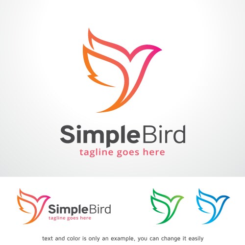 simple bird logo template design vector