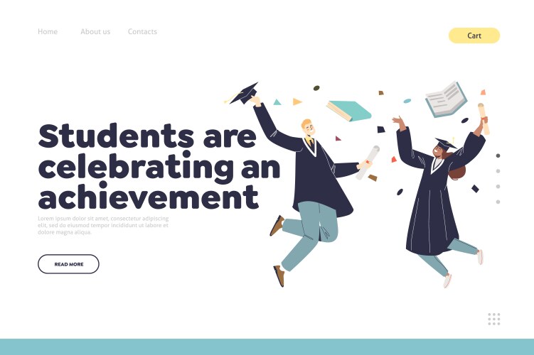 students celebrating achievement concept vector image