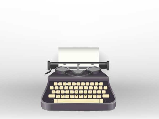 Typewriter write a message isolated background vector image