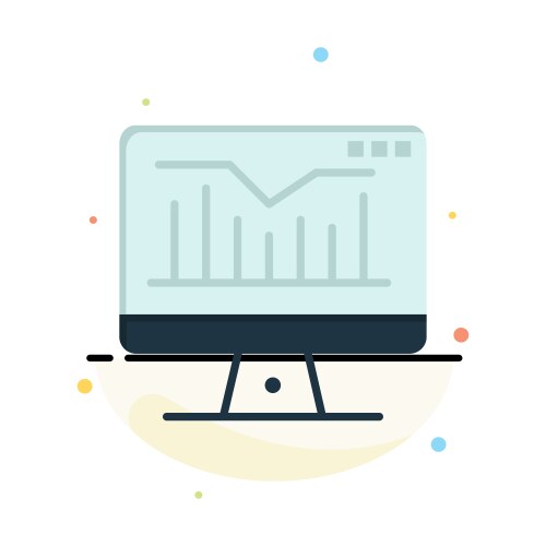 Computer static graph monitor abstract flat color vector image