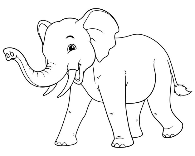 Big and small elephants cartoon on white Vector Image