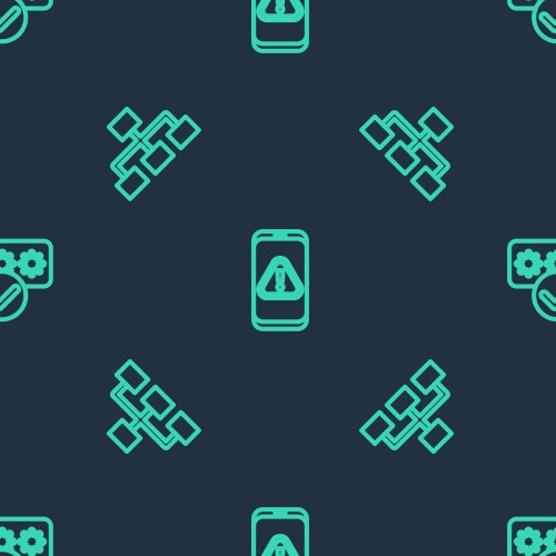 Set line mobile with exclamation mark hierarchy vector image