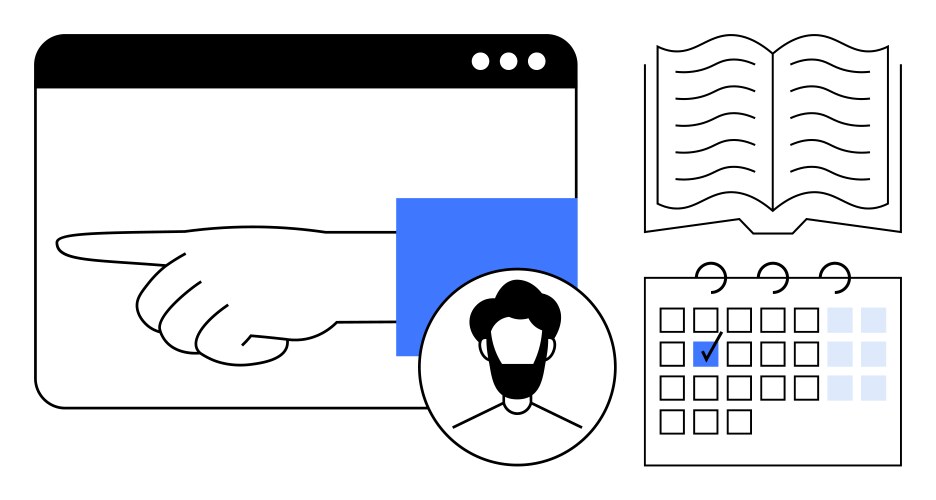 Task assignment concept with hand gesture user vector image