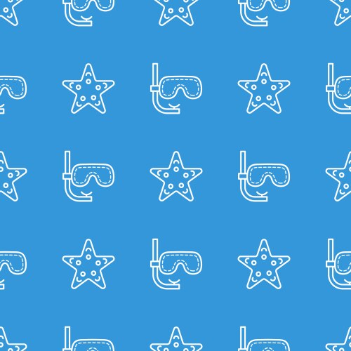 Seamless pattern with mask and starfish vector image
