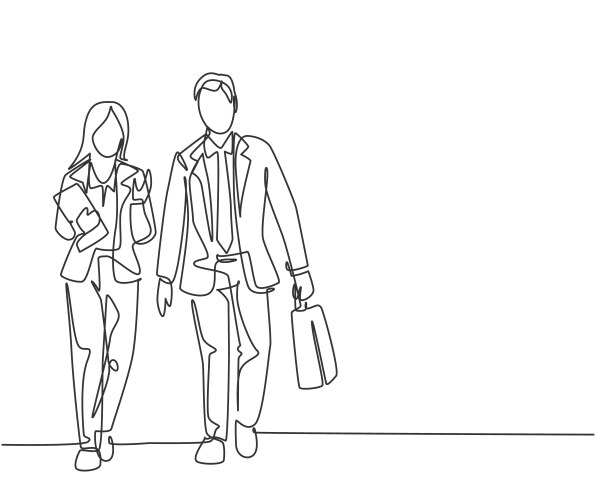 Urban commuter workers concept one single line Vector Image