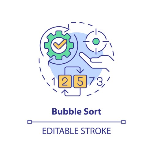 bubble sort method multi color concept icon vector image vector image