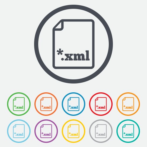 File document icon download xml button vektorbild