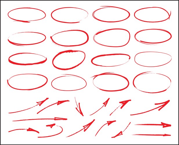 Red hand drawn shapes marker for highlighting text