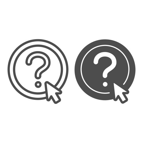 Question button and mouse pointer line solid vektorbild